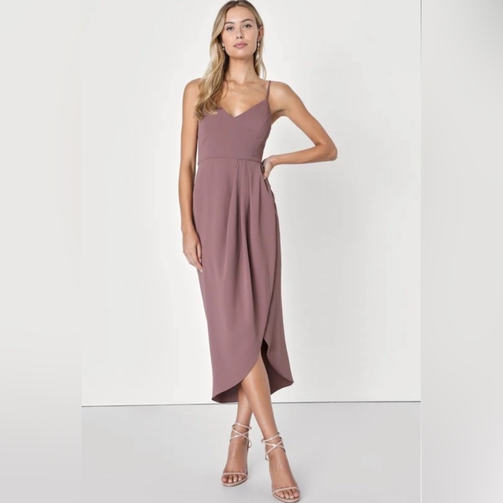 Lulu's  Reinette Mauve Midi Dress